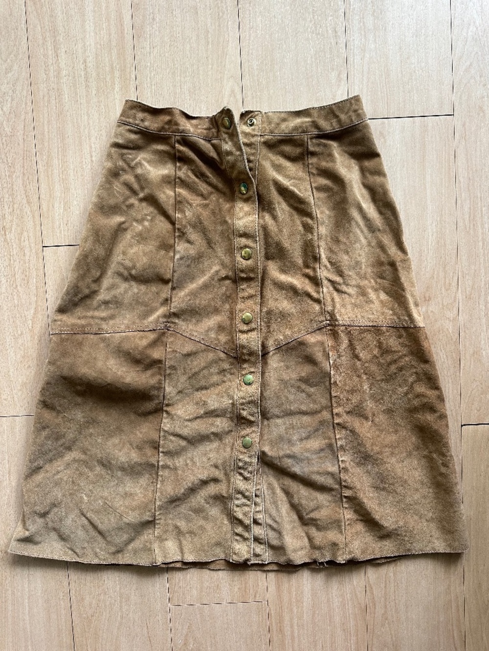 Vintage Button Down Leather Skirt *See Note*